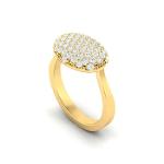 Glitrende Oval Pave Cocktail Ring