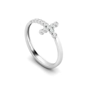 Elegant Korsring med Pavé Diamant Fattning